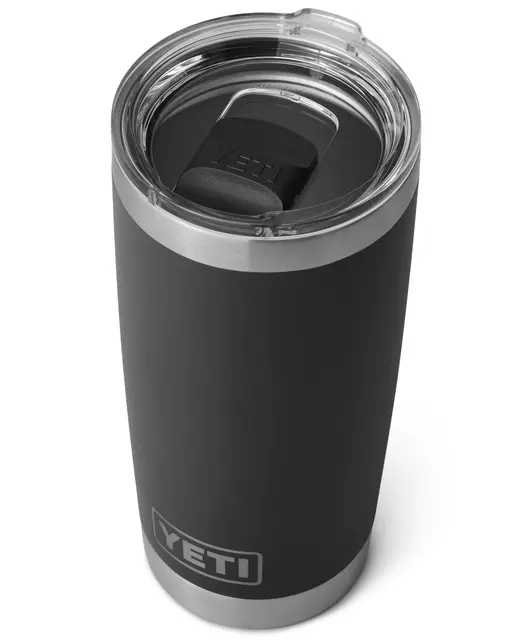 Yeti Rambler Tumbler 20 Black 591ml Stor isolerad drickskopp med drickslock 