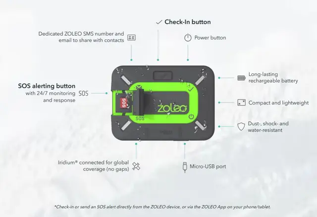 Zoleo Satellite Communicator Satellittkommunikasjonsenhet 