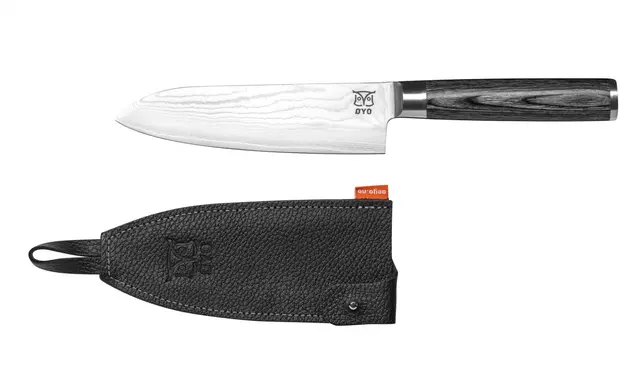Øyo Opal Santoku kokkekniv Kokkekniv med sort skaft og 16cm blad 