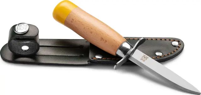 Øyo Speiderkniv 17 cm Grønn Med lærslire og fingerstopper 