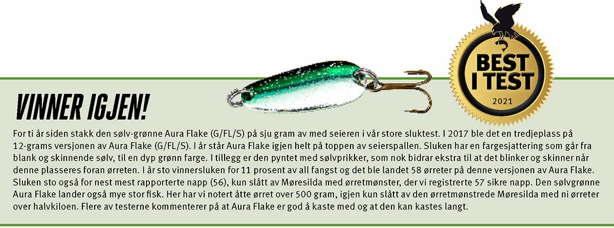 Aura flake Vinner igjen i Villmarksliv sin store sluktest i 2021